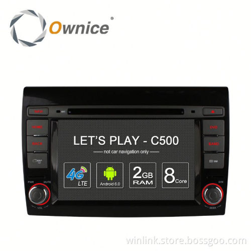Ownice Quad Core Android 6.0 2G Ram navigation car GPS for Fiat Bravo 2009 2010 Built-in Wifi 4G LTE support DAB DVR